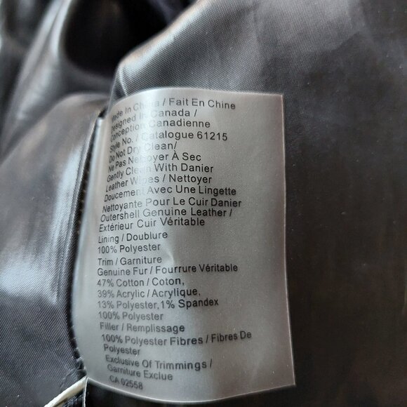 Danier Chloe Leather Fur Collar Purple Lined Jacket Coat Mid Length Sz S/8/UK12 - Picture 13 of 14